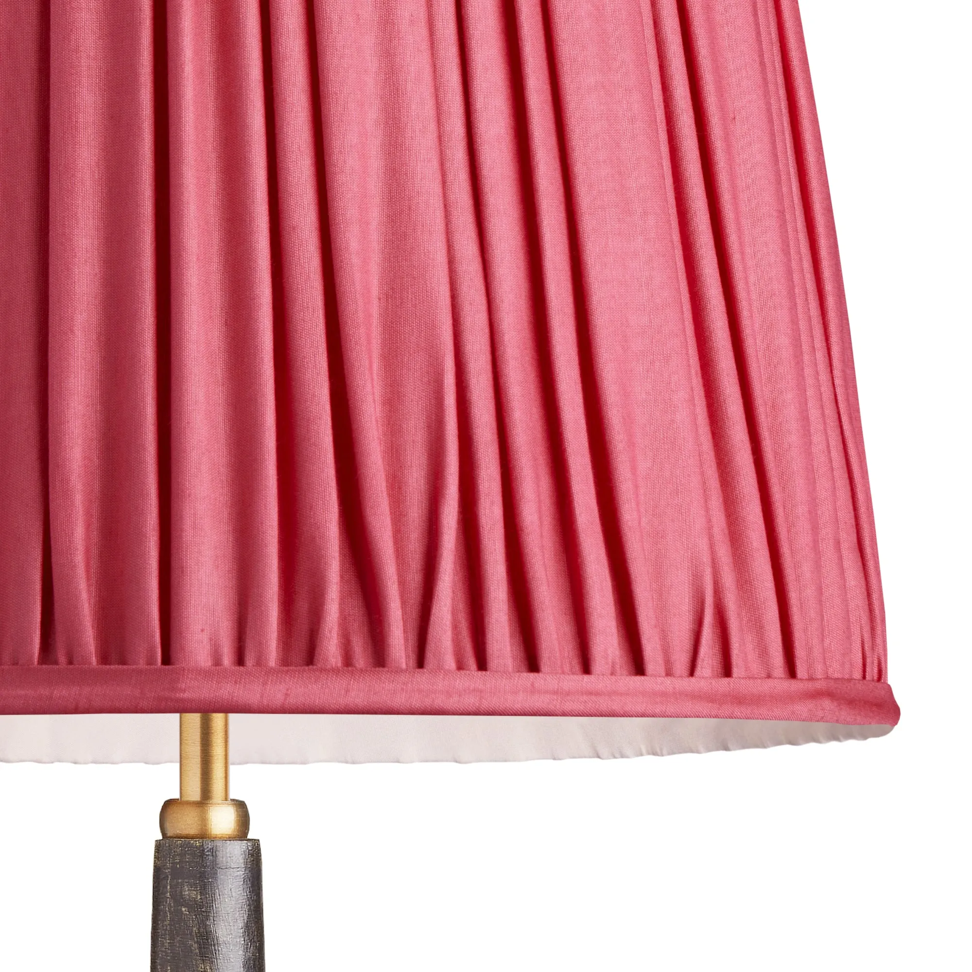 14cm tall tapered gathered lampshade in raspberry taj silk
