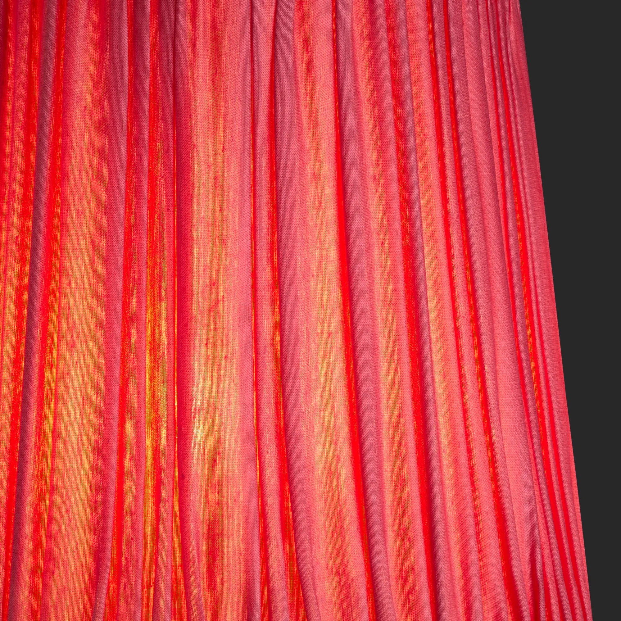 14cm tall tapered gathered lampshade in raspberry taj silk