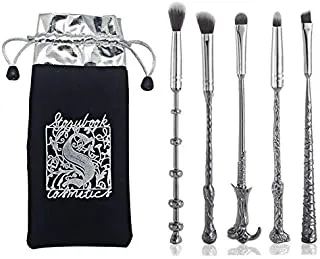 5 Pcs Makeup Brushes ,For Harry Potter Fans Wizard Wand Set Kit ,in a Gift Bag, Perfect for Eyebrows, Eyeshadow Palette, Foundation, and Powder use