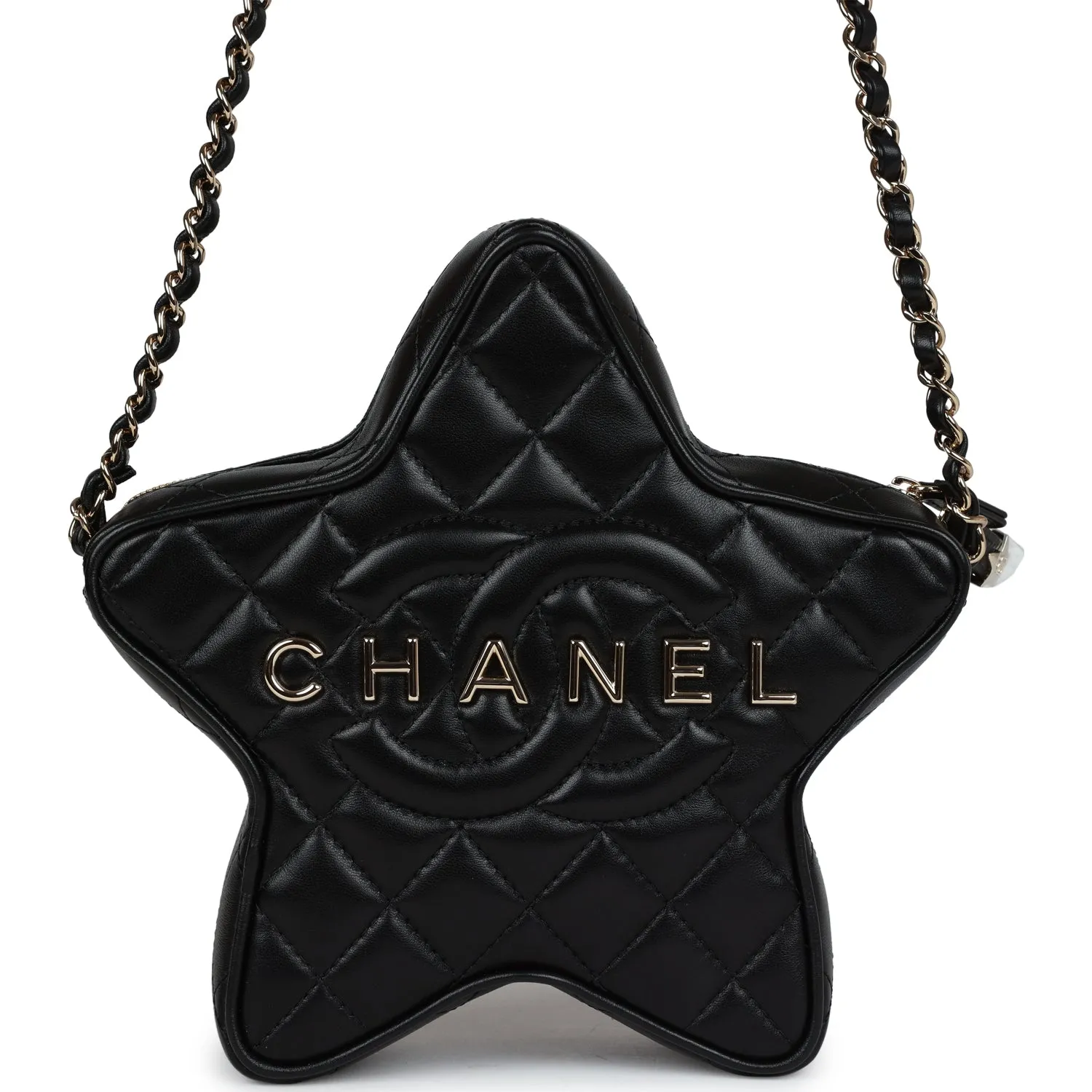 Chanel Star Bag Black Lambskin Light Gold Hardware