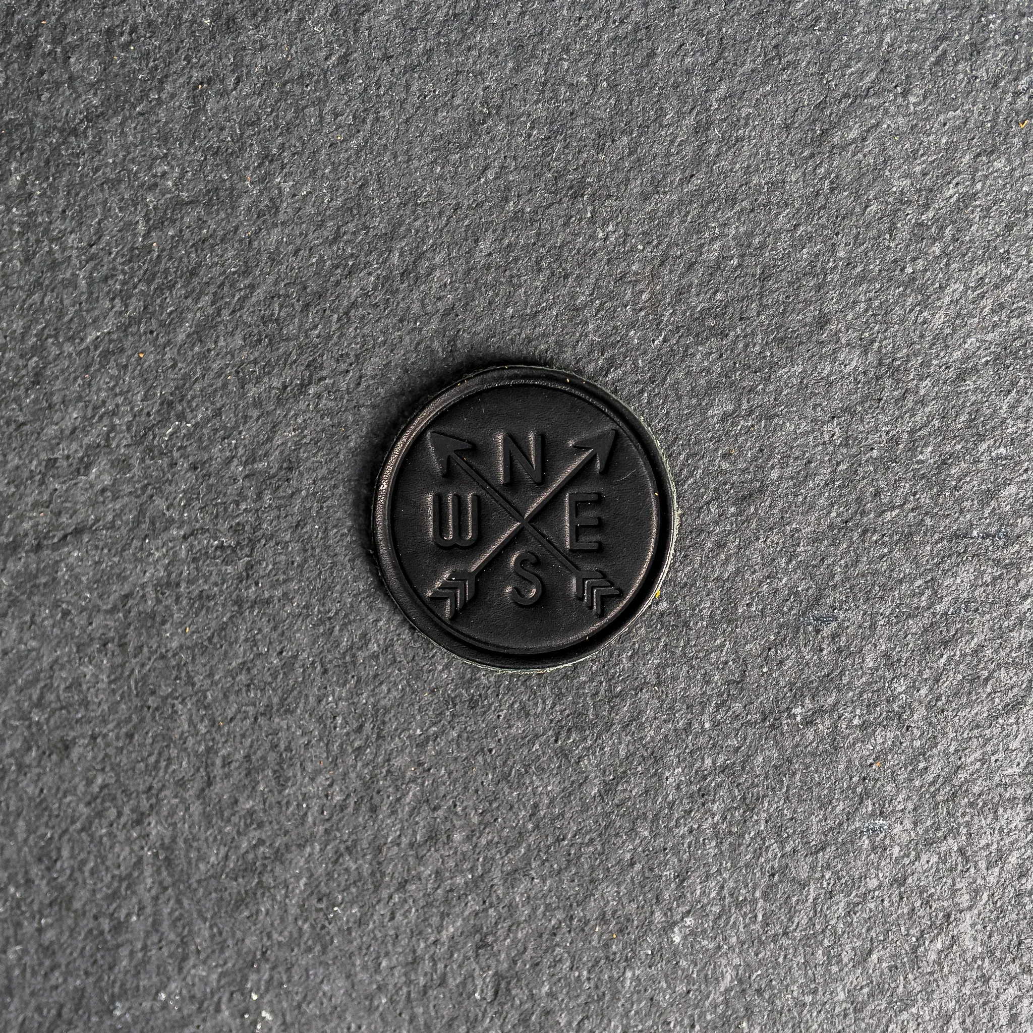 Compass Rose Leather Patches with optional Velcro added