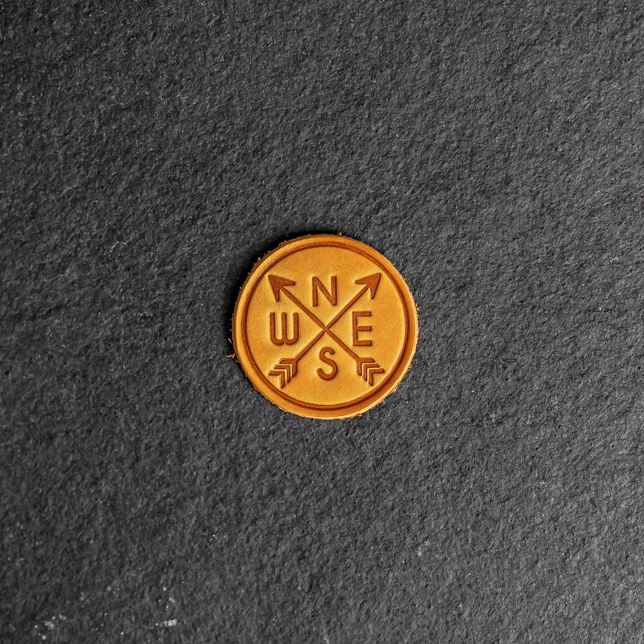 Compass Rose Leather Patches with optional Velcro added