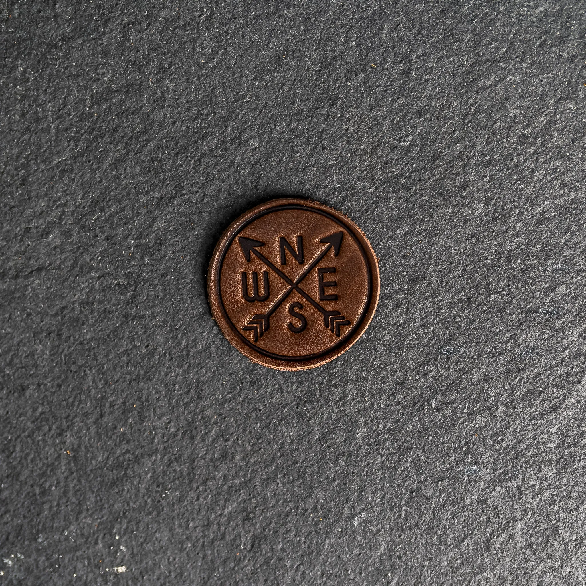Compass Rose Leather Patches with optional Velcro added