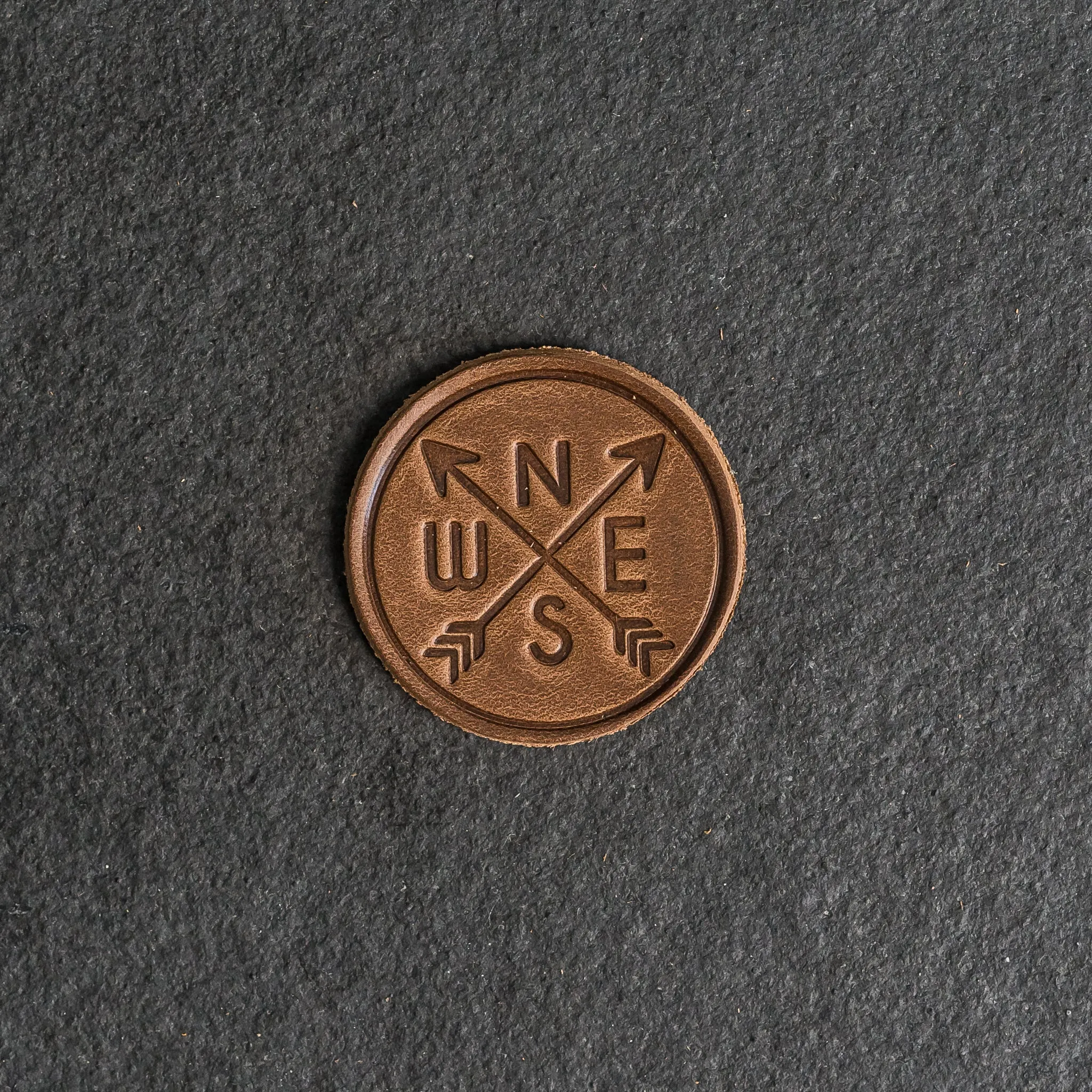 Compass Rose Leather Patches with optional Velcro added