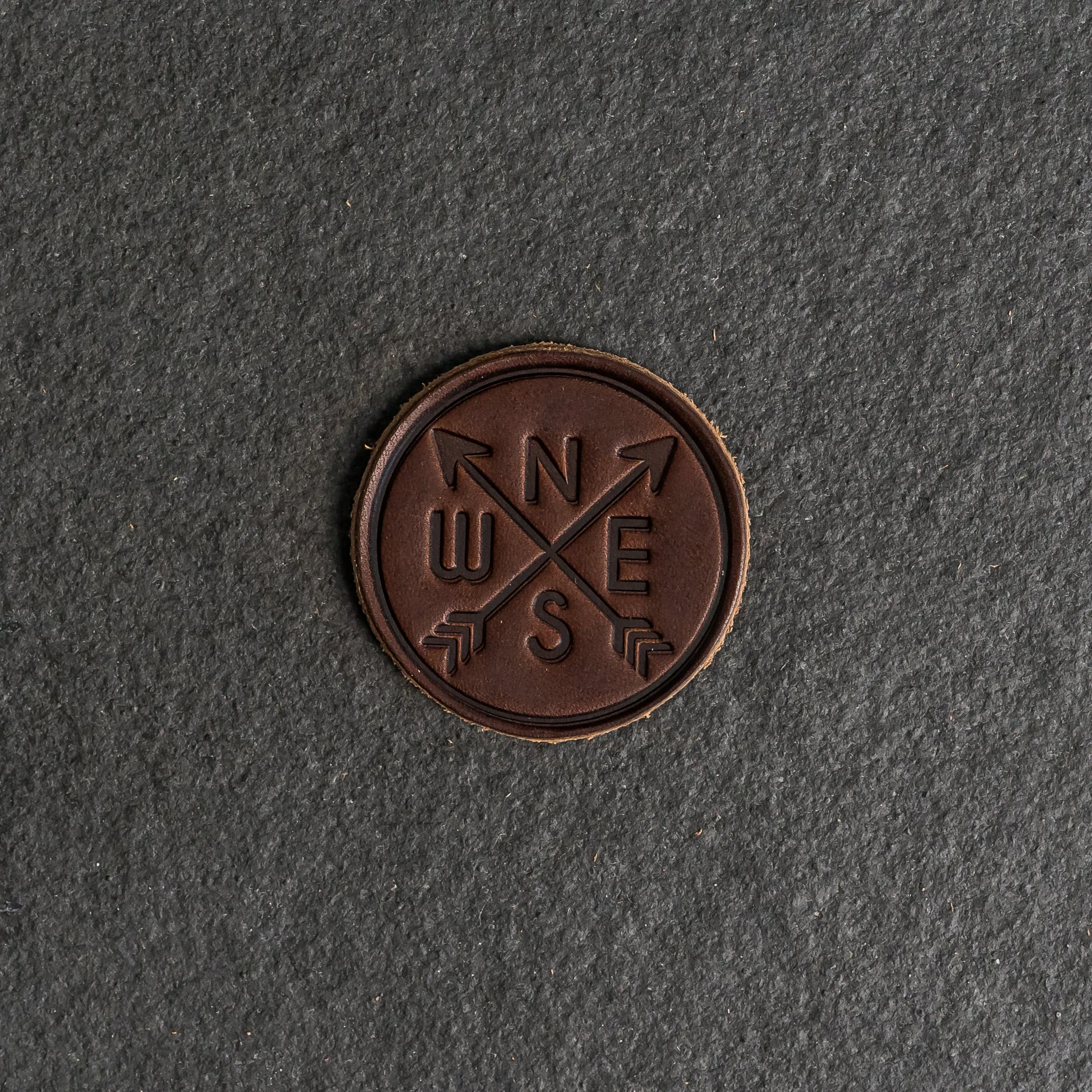 Compass Rose Leather Patches with optional Velcro added
