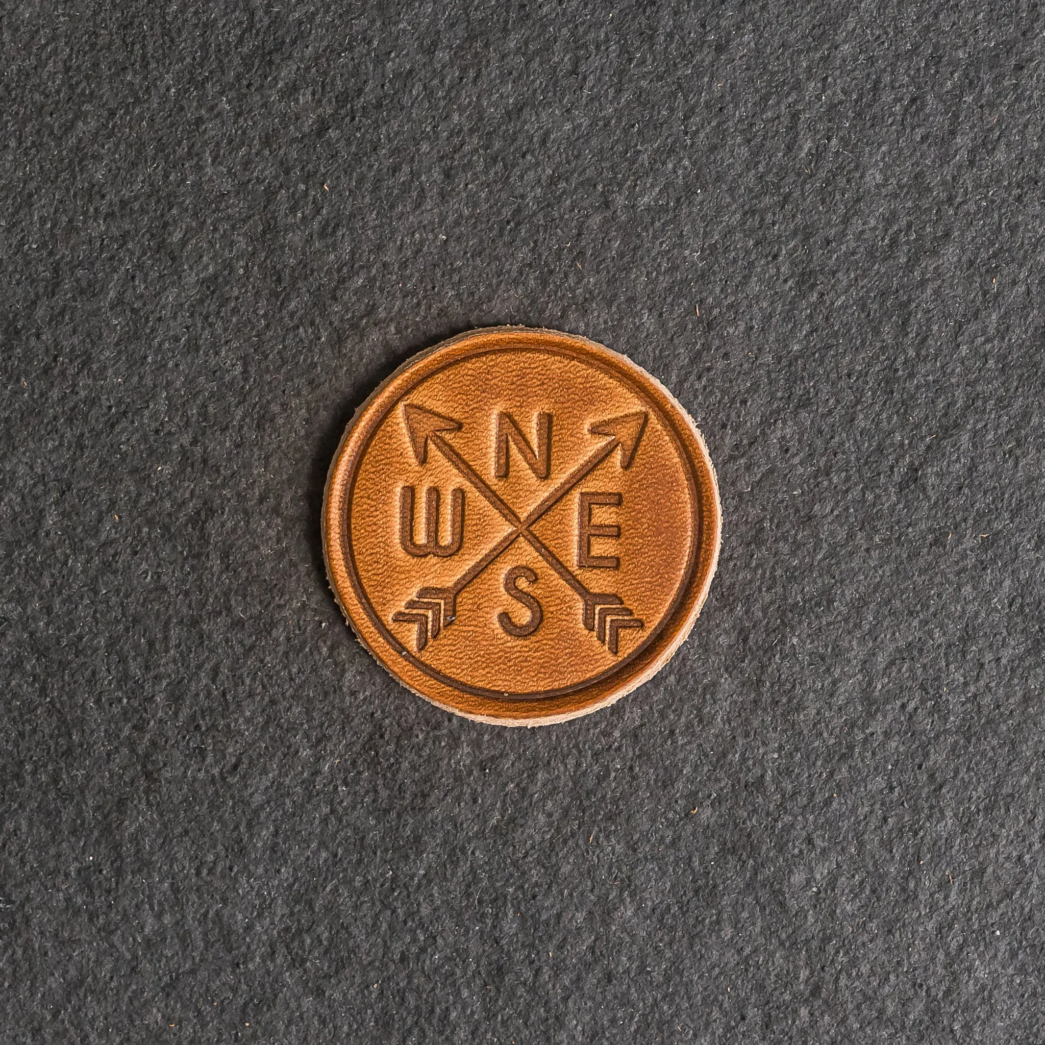 Compass Rose Leather Patches with optional Velcro added