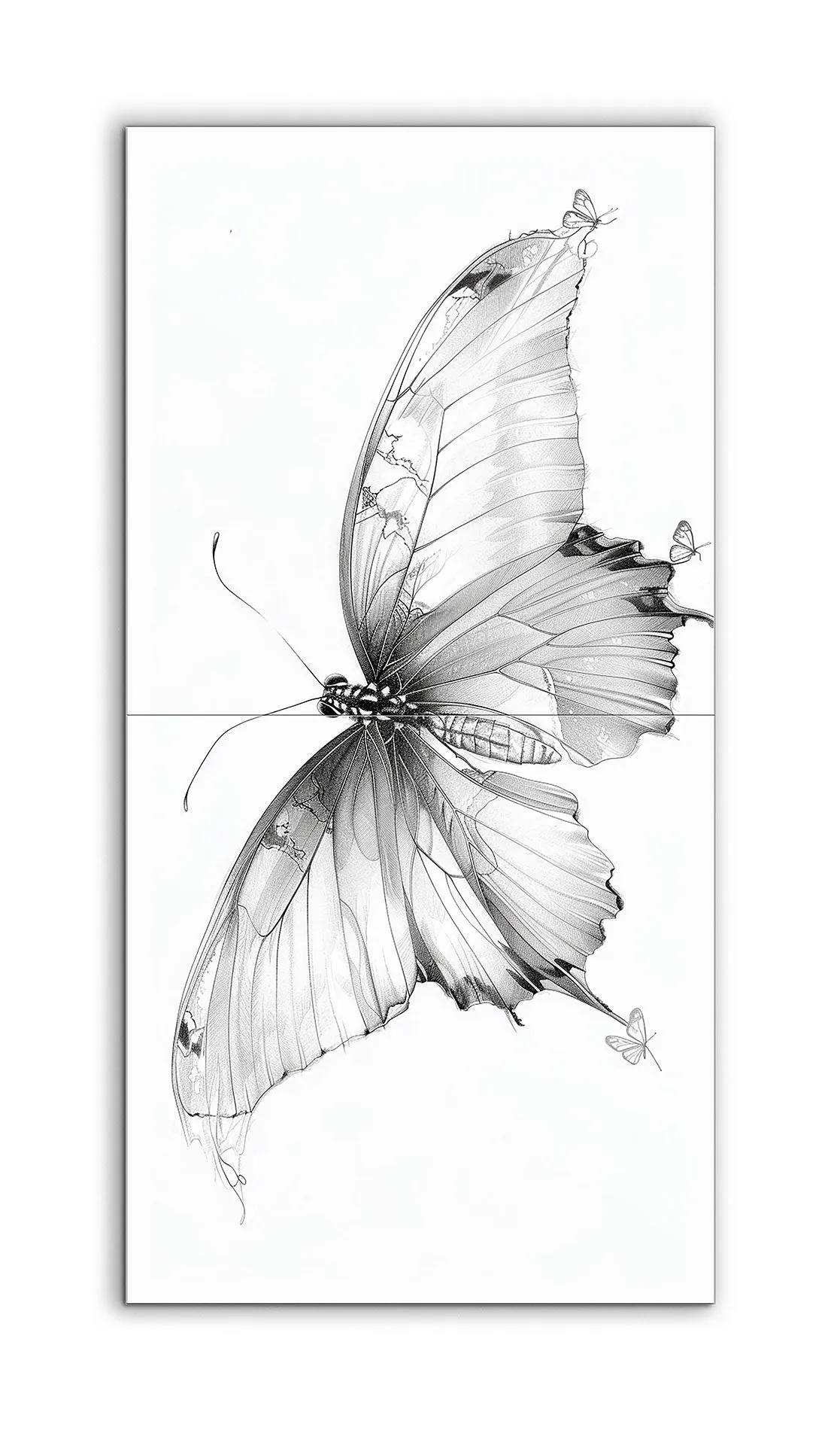 Ethereal Butterfly: Monochrome Elegance