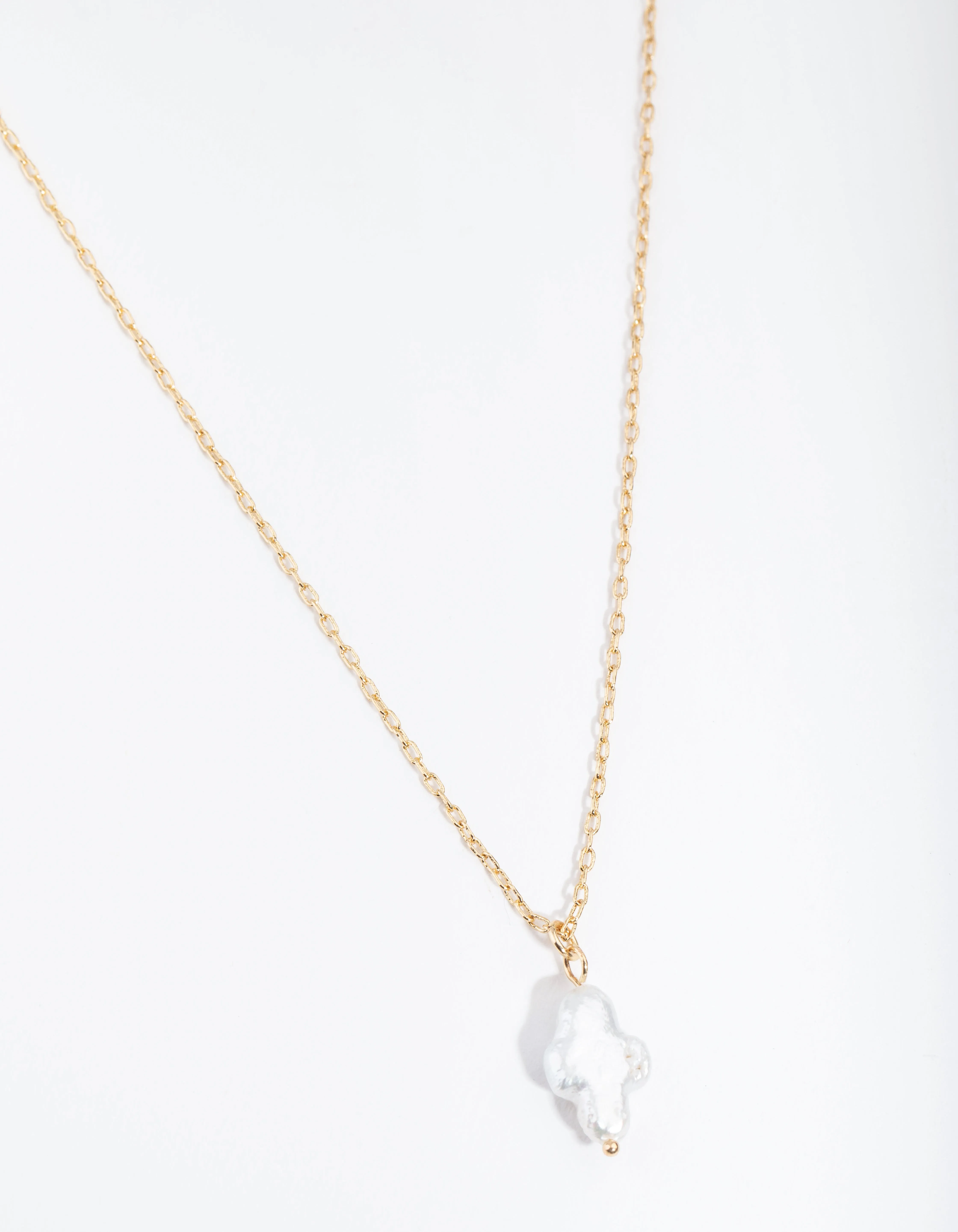 Gold Plated Freshwater Pearl Cross Necklace