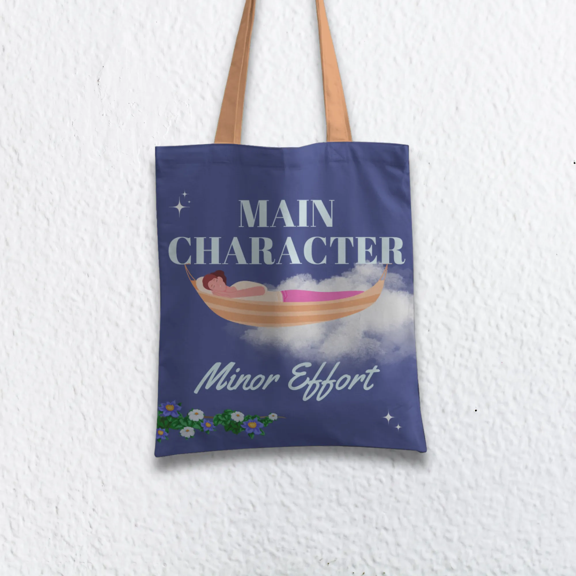 Main Character Minor Effort Tote bag with Zipper Dark Blue