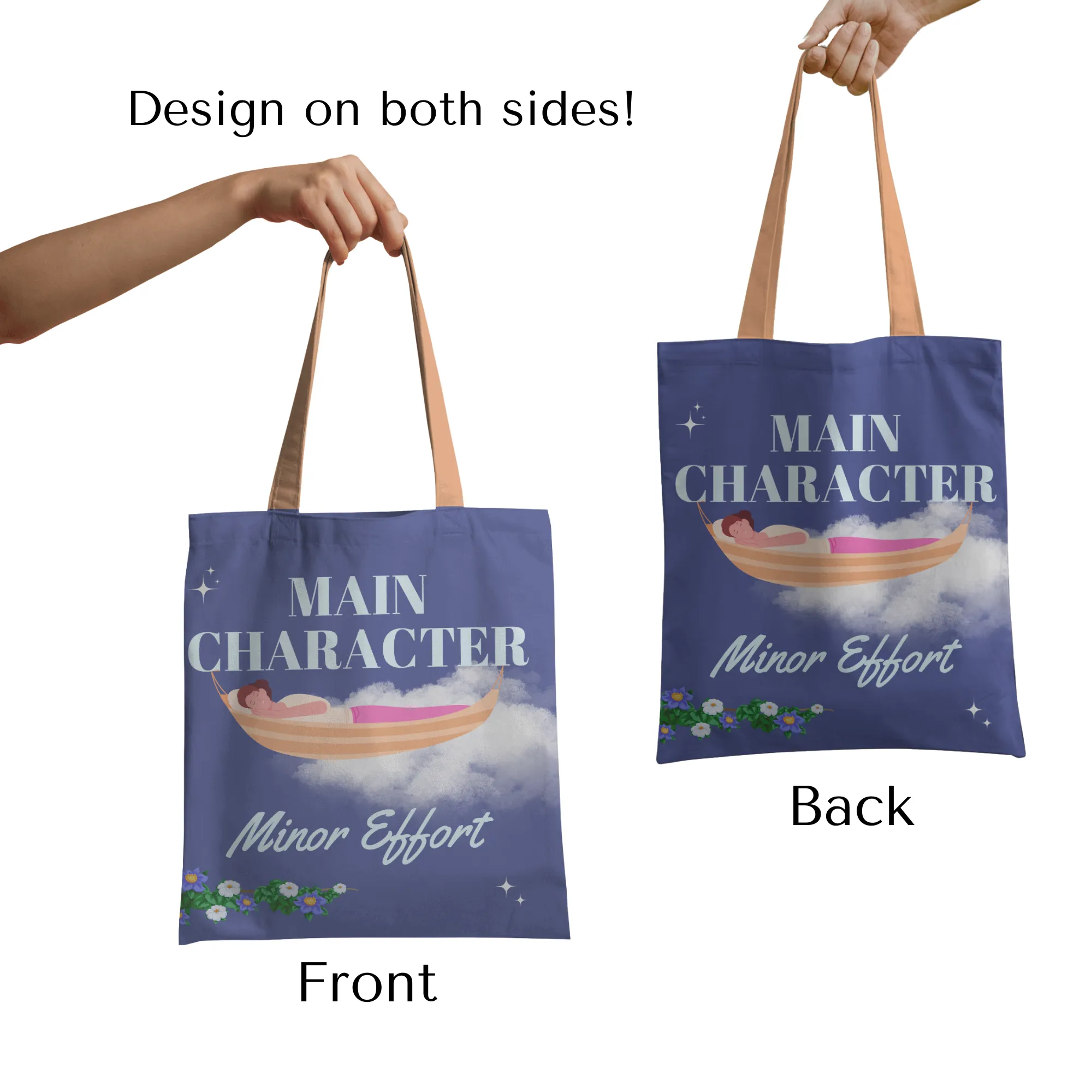 Main Character Minor Effort Tote bag with Zipper Dark Blue