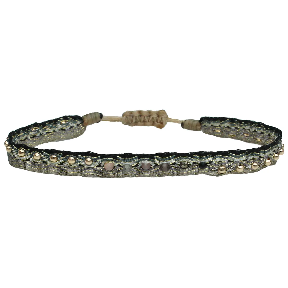 MAJESTIC HANDWOVEN BRACELET IN GOLD AND MONOCHROME TONES